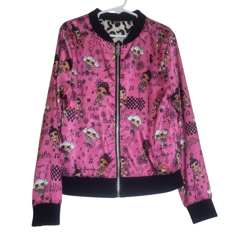 LOL Surprise Remix Reversible Rock n Roll Cheetah Print Jacket, Girls 10/12, EUC